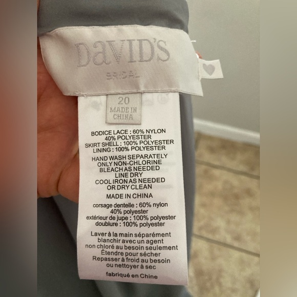 DAVID'S BRIDAL High Neck Sequined Lace and Chiffon Dress STYLE# F19452 - Picture 5 of 5